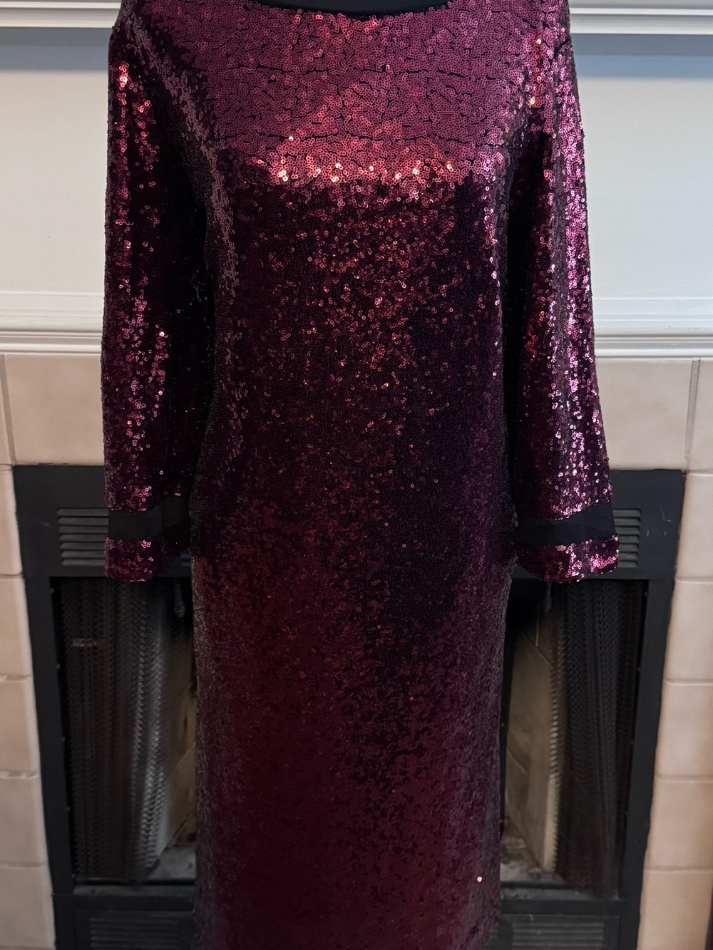 Lane Bryant Red Sequined Formal Midi Dress